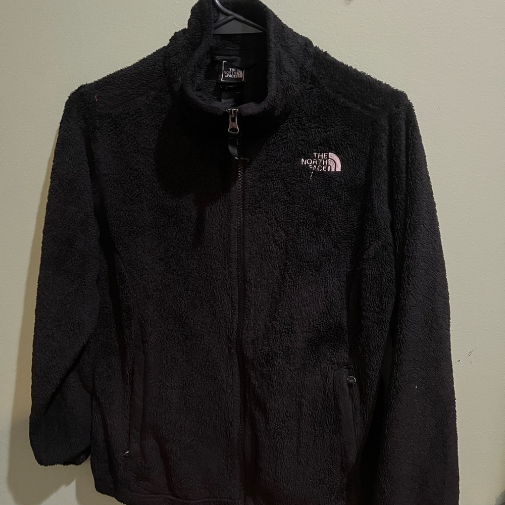 xl kids black north face zip up